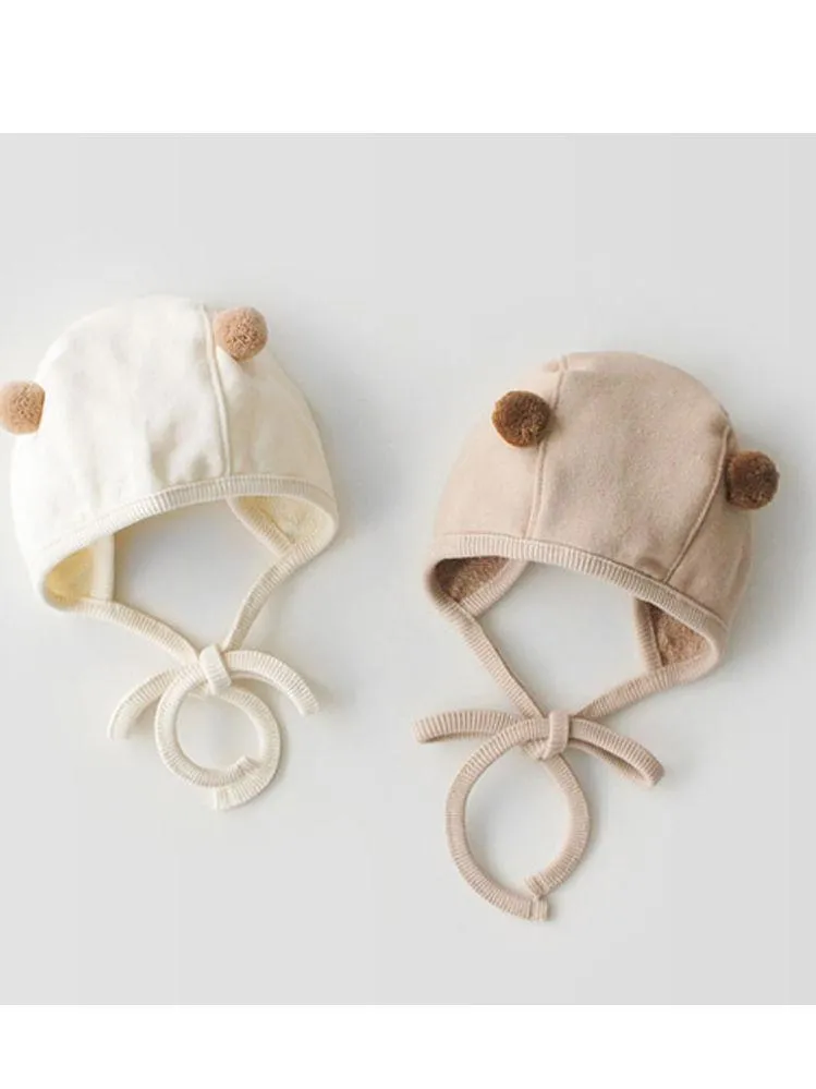 2-Piece Set Cartoon Bear Baby Romper and Pom Hat