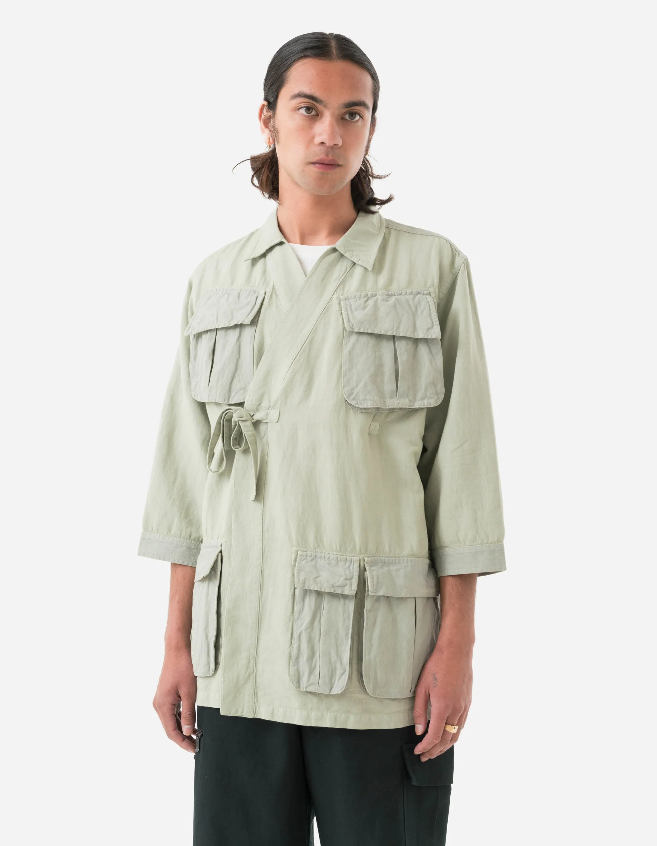 5210 Hemp Jungle Kimono Overshirt Sage