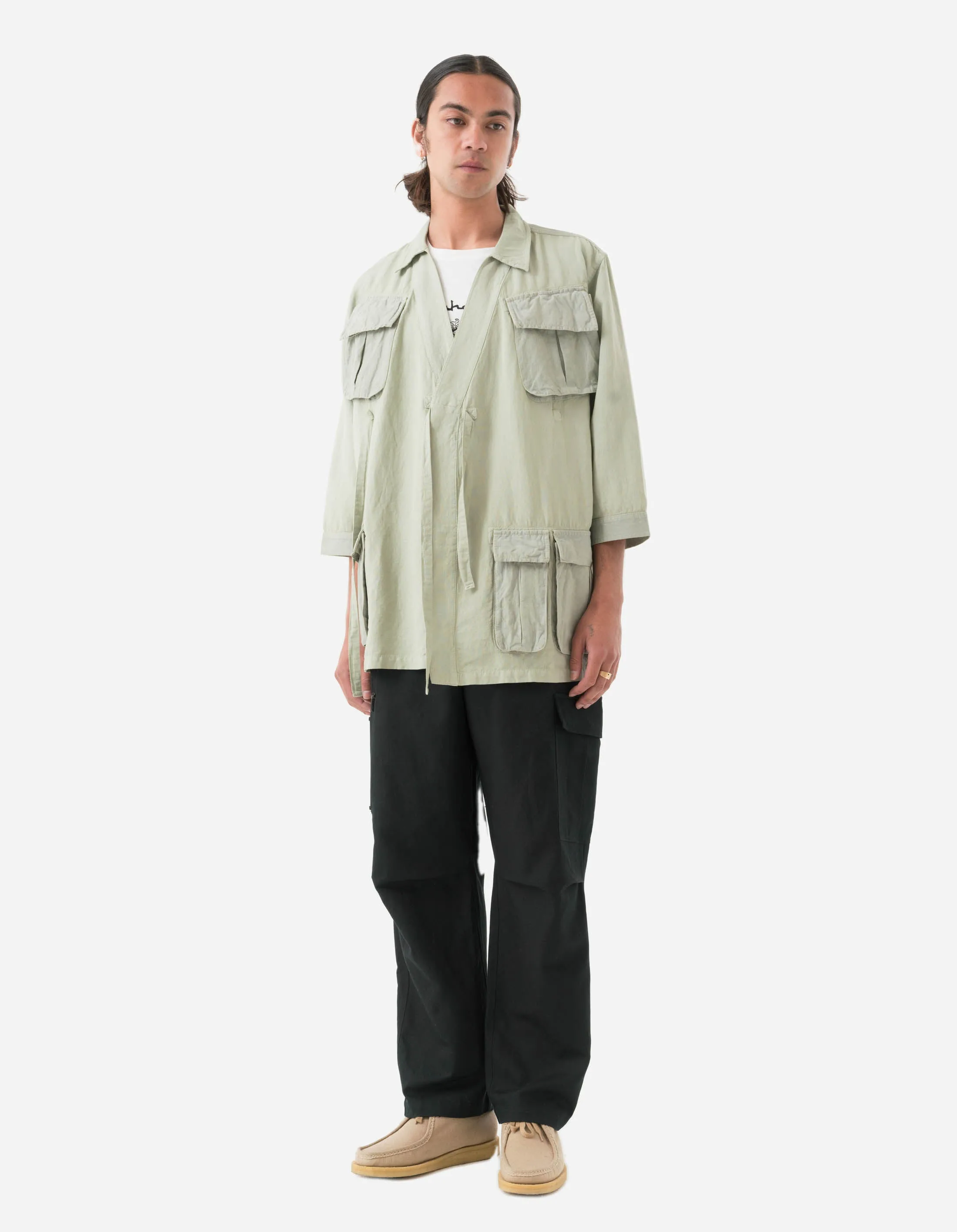 5210 Hemp Jungle Kimono Overshirt Sage