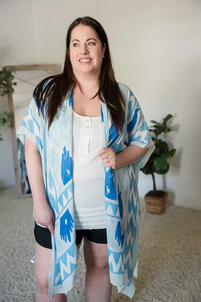 A Cool Blue Breeze Kimono