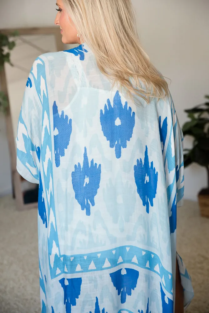 A Cool Blue Breeze Kimono