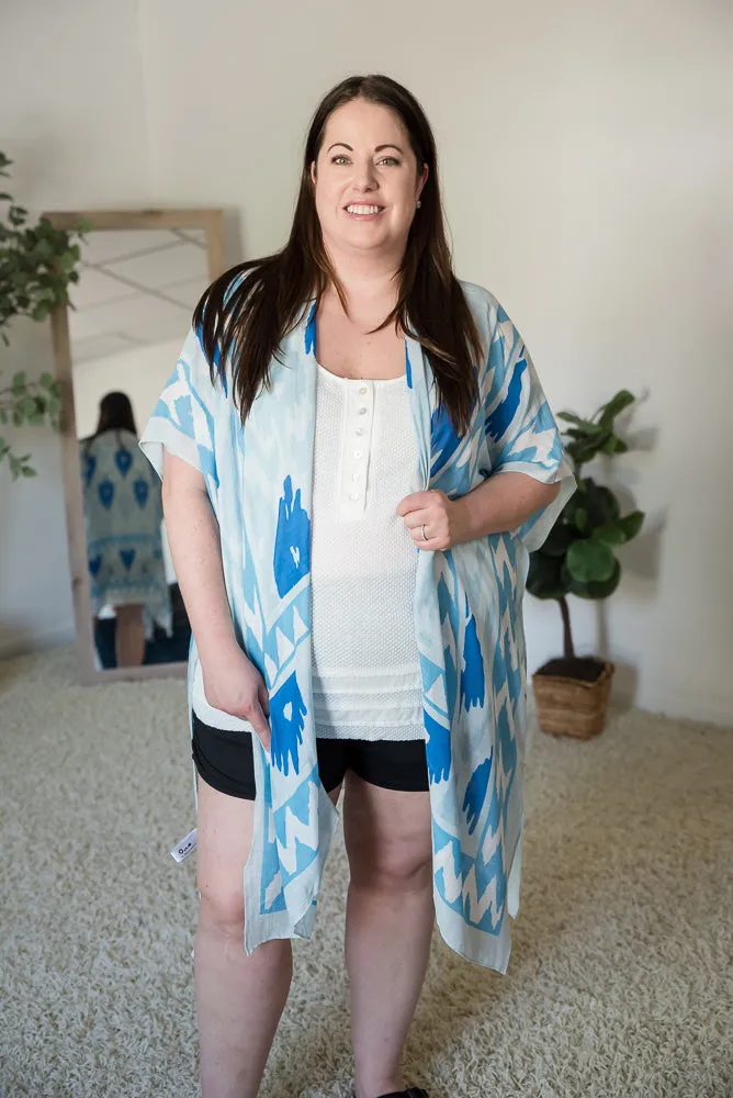 A Cool Blue Breeze Kimono