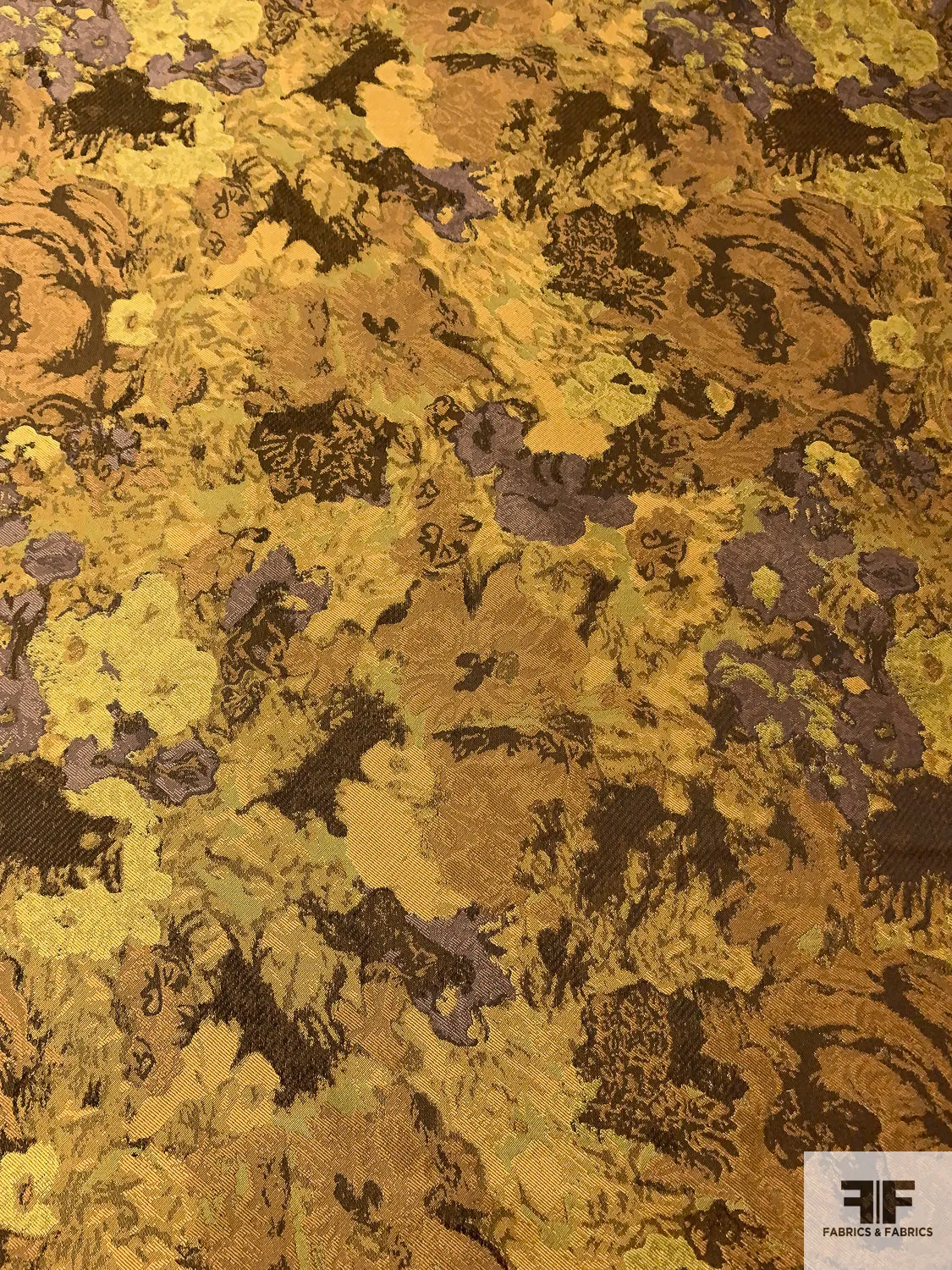 Abstract Brocade - Mustard / Yellow / Taupe