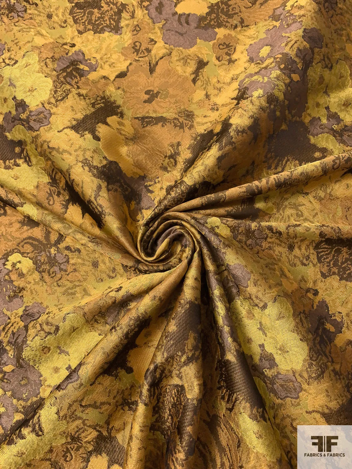 Abstract Brocade - Mustard / Yellow / Taupe