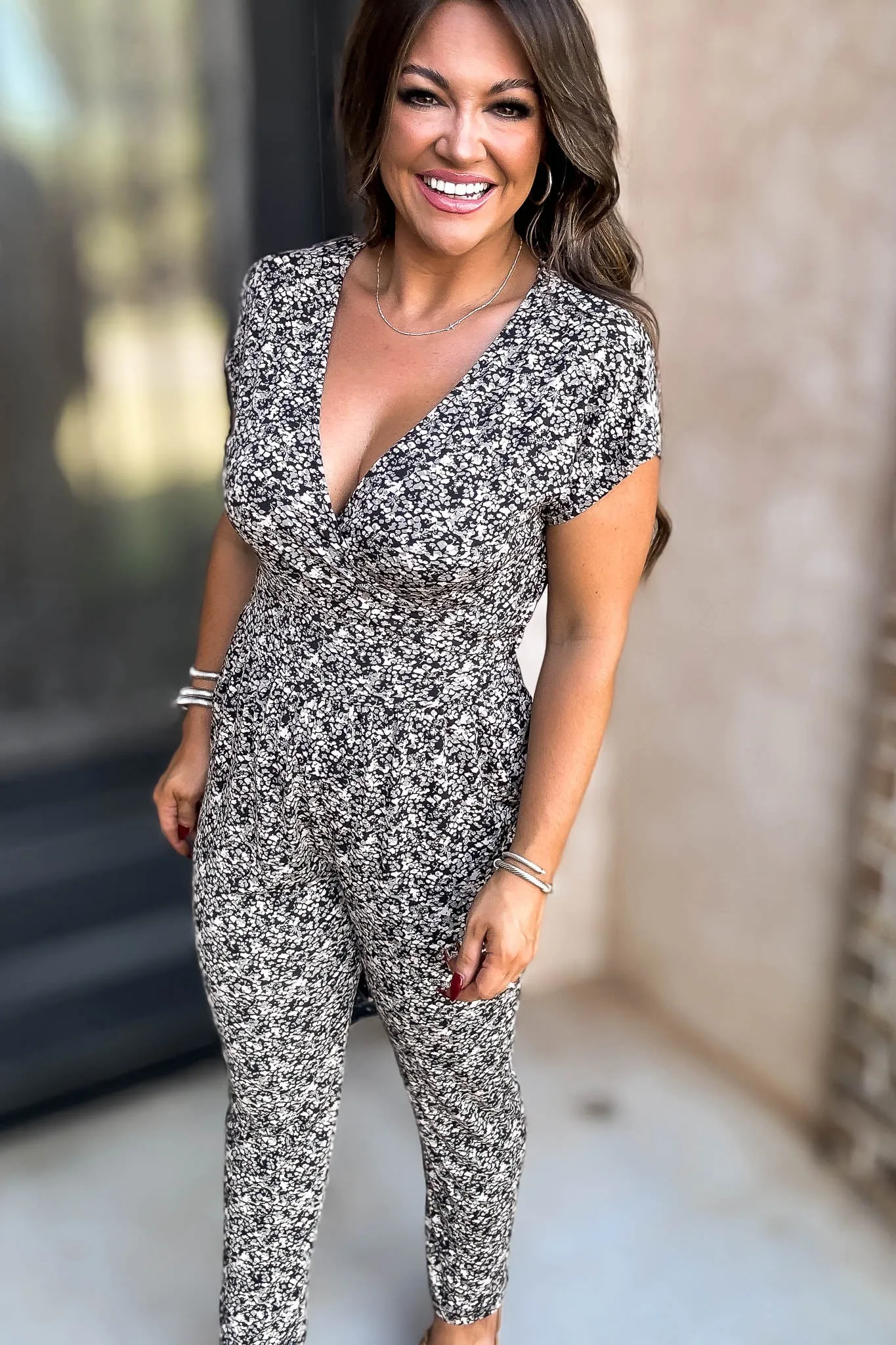 Abstract Olive And Ivory Jumpsuit