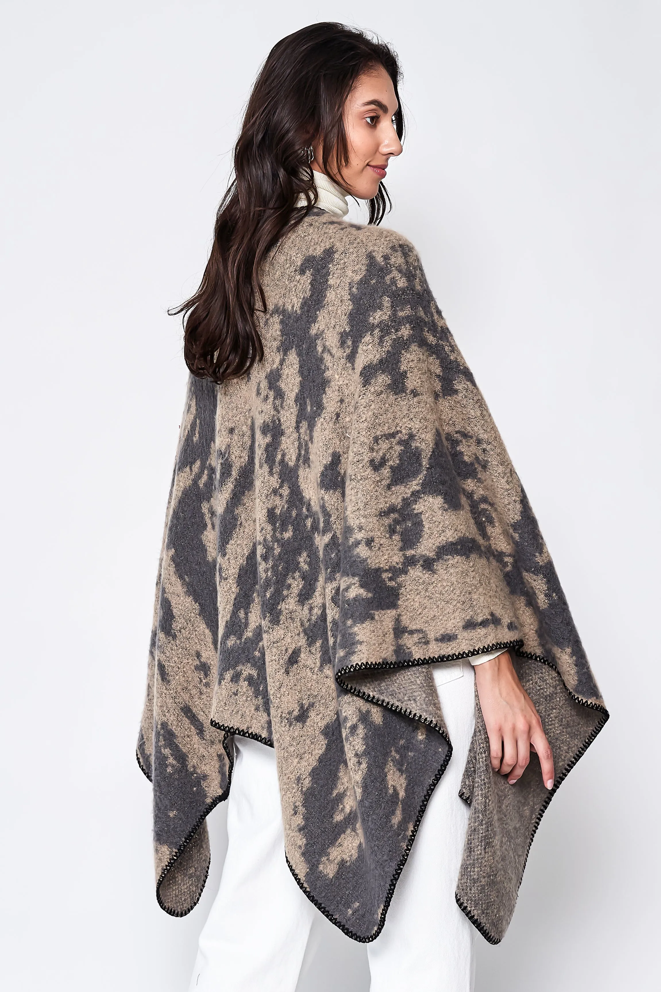 Abstract Open Front Knit Kimono