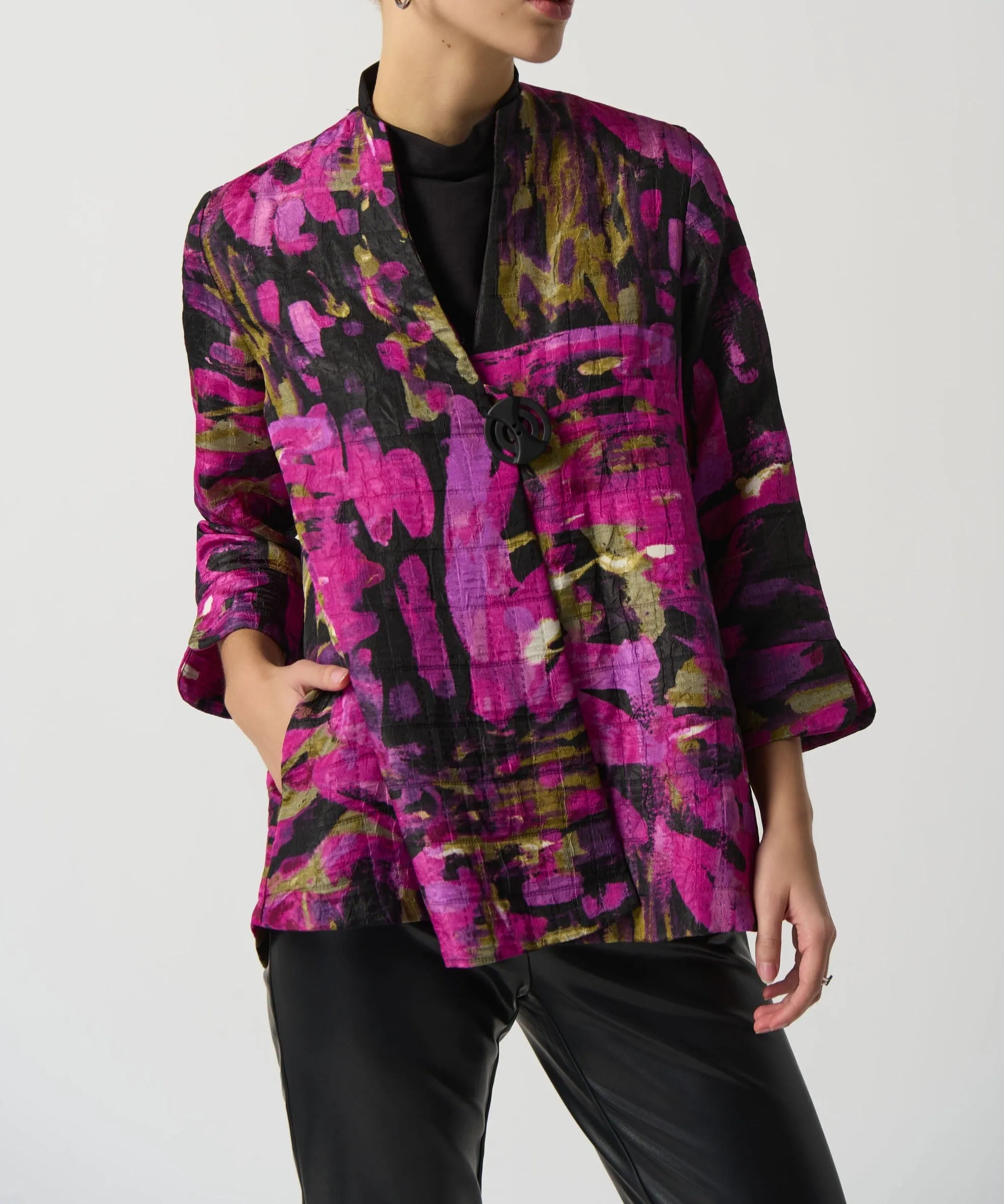 Abstract Print Trapeze Jacket