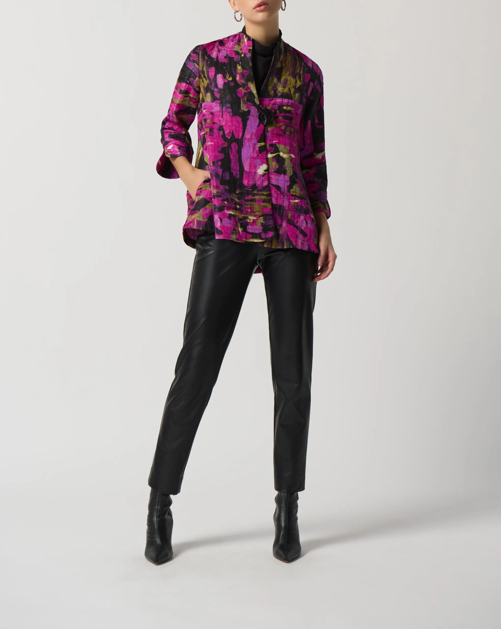 Abstract Print Trapeze Jacket