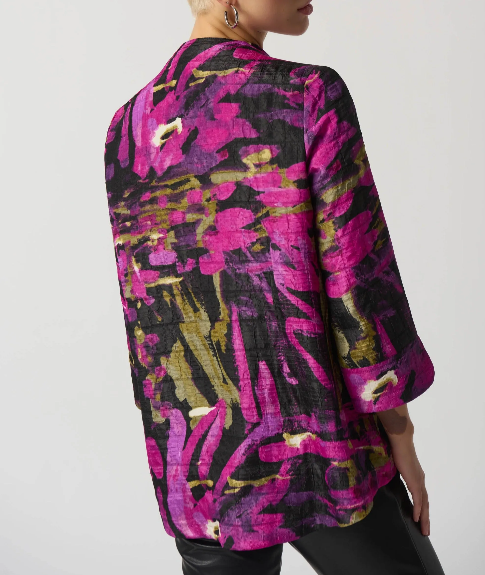 Abstract Print Trapeze Jacket