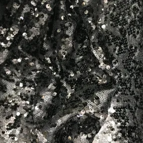 Abstract Sequins on Black Stretch Netting