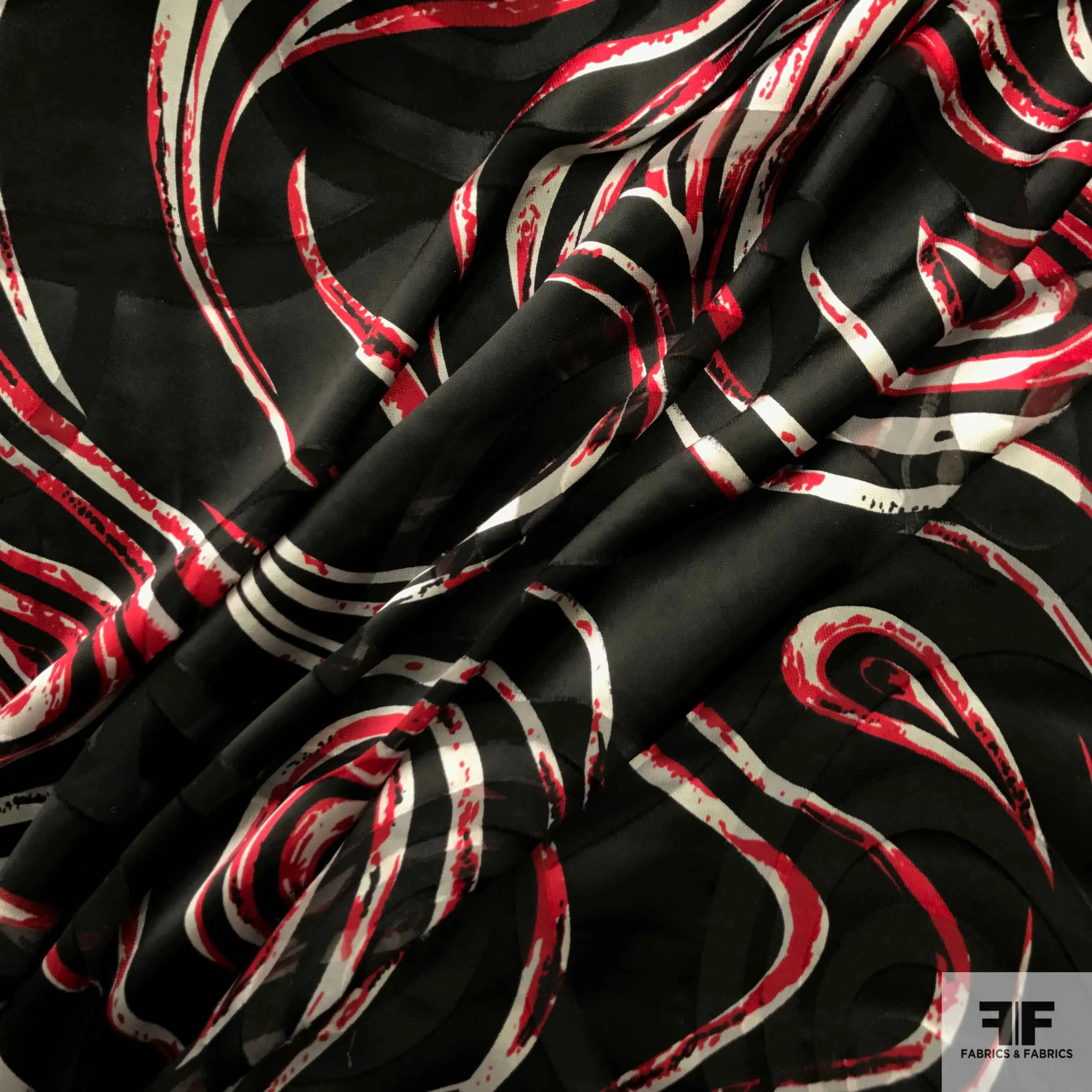 Abstract Silk Burnout - Black/Red/White