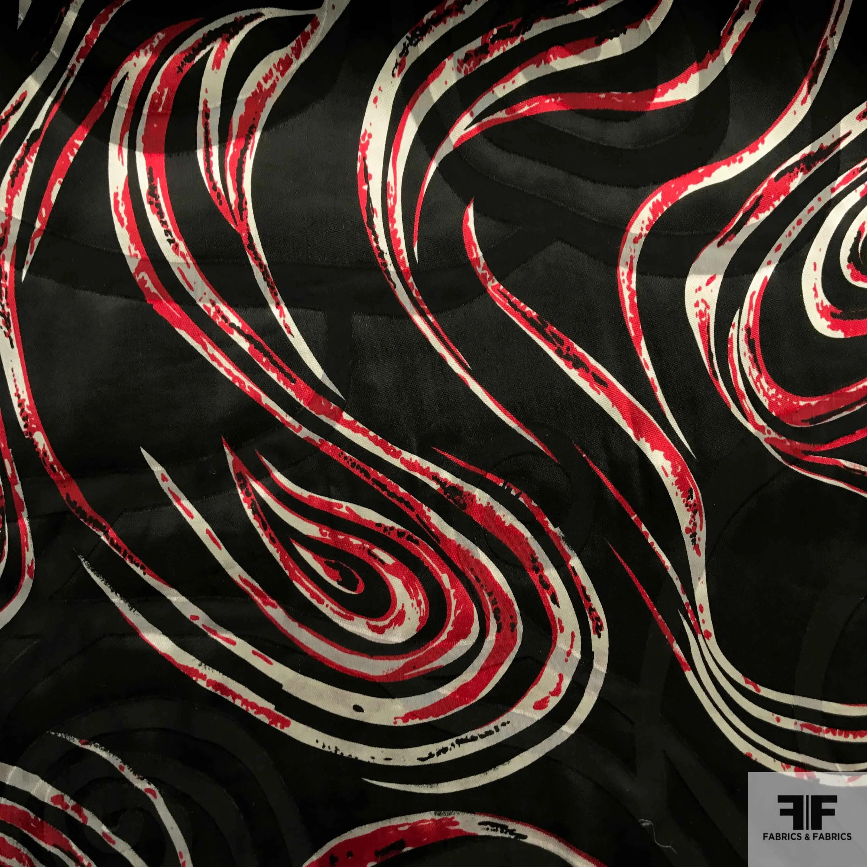 Abstract Silk Burnout - Black/Red/White