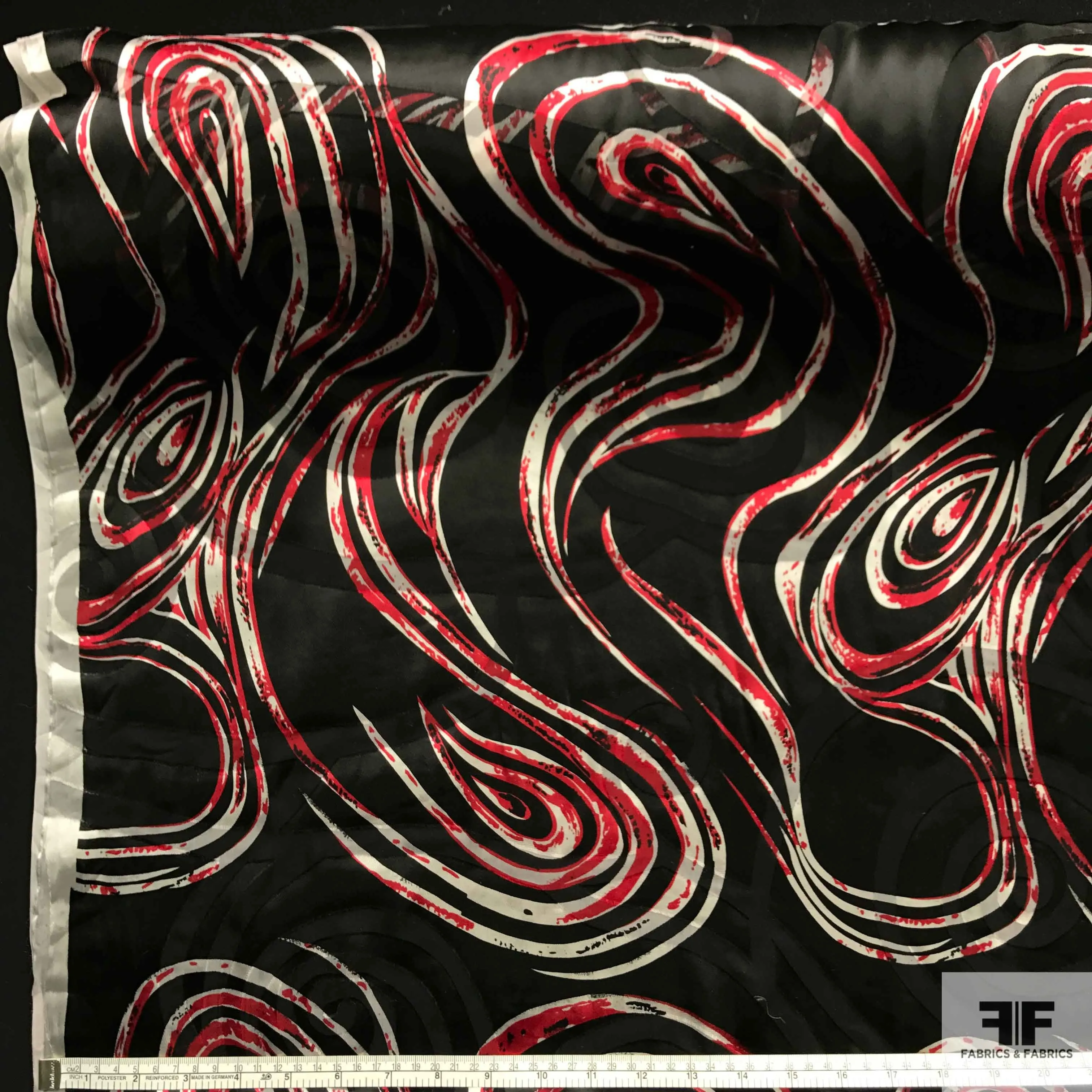 Abstract Silk Burnout - Black/Red/White