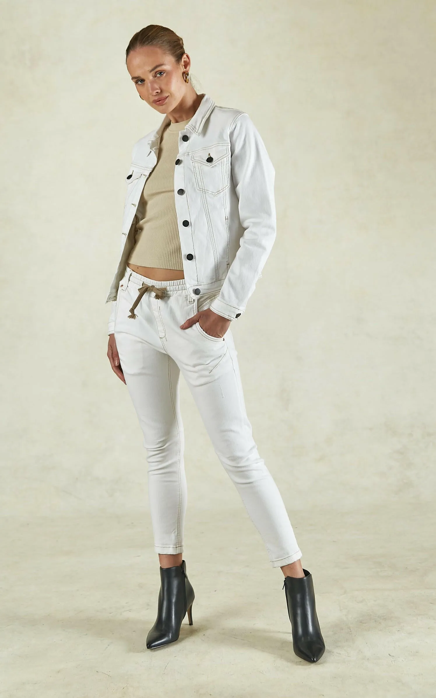 Active Denim White Jeans