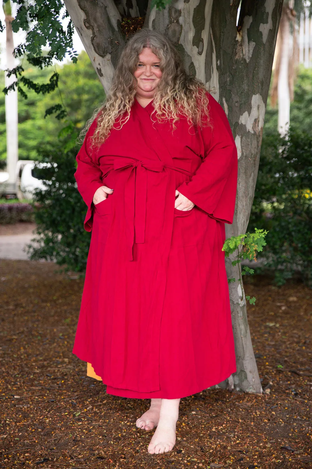 Adele Magenta Cotton Robe