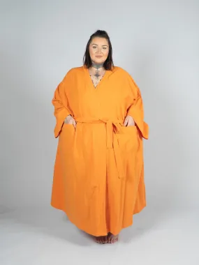 Adele Orange Cotton Robe