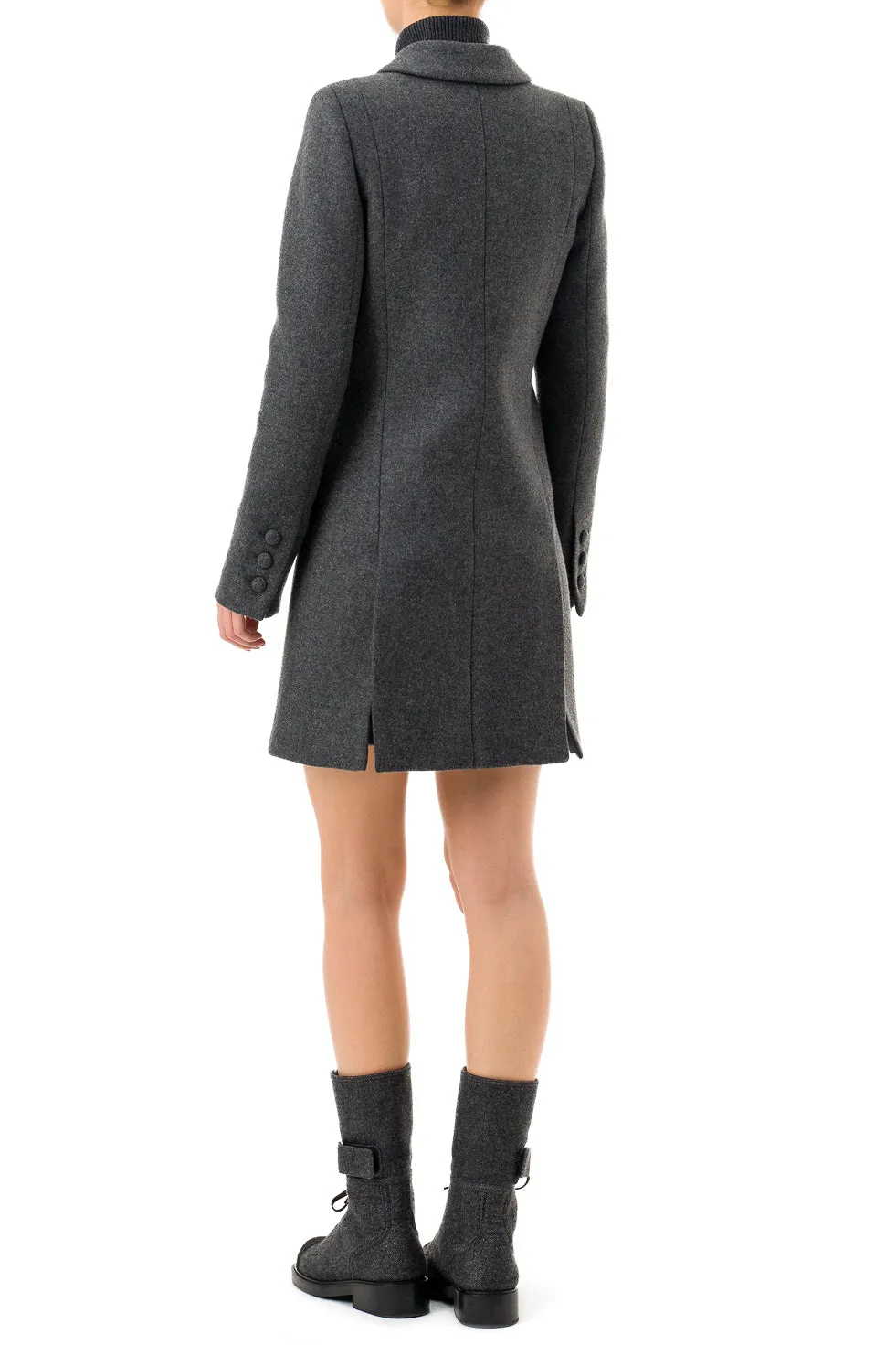 'Amelia' Double-Breasted Grey Coat