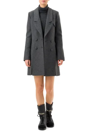 'Amelia' Double-Breasted Grey Coat