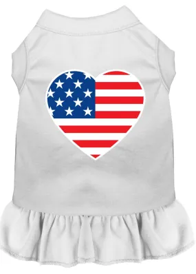 American Flag Heart Screen Print Dress White Xxl (18)