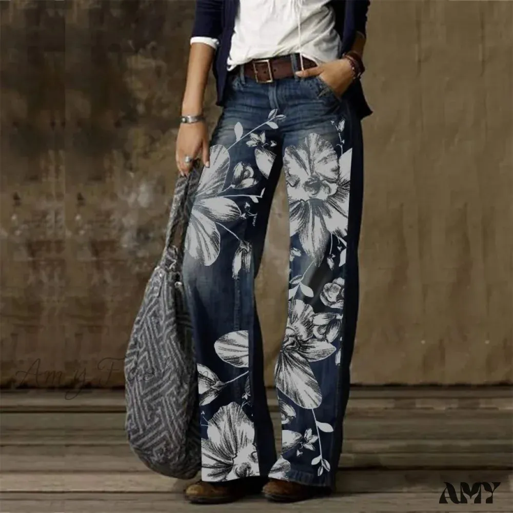 Amy Fashion - Vintage Style Loose Wide Leg Harajuku Streetwear Straight Denim Fashionable Jean