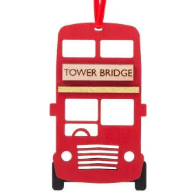 Artcuts London Bus Hanging Wooden Decoration