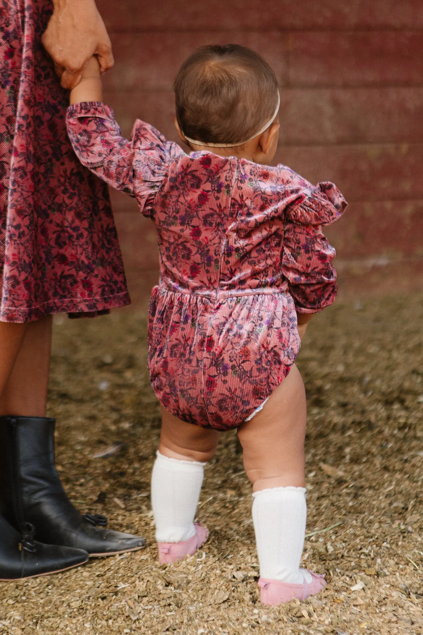 Baby La La Lady Romper in Pink Floral - FINAL SALE