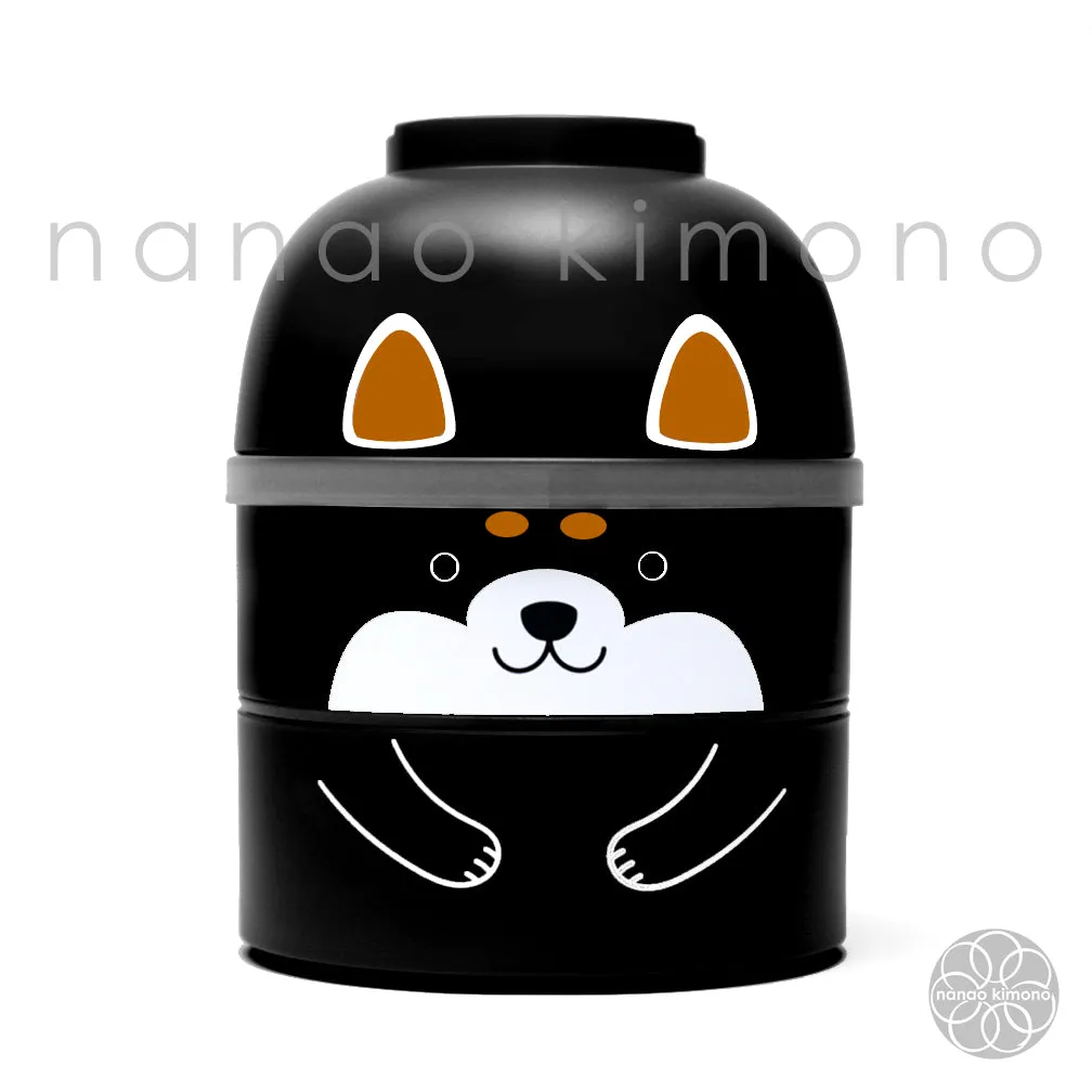 Bento Box - Black Shiba (Kokeshi) L