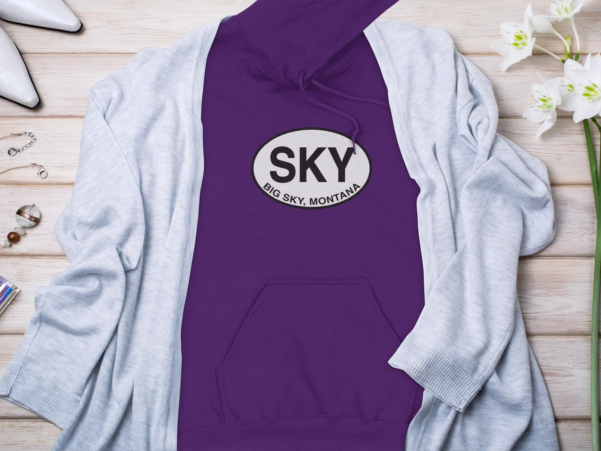 Big Sky Mens Hoodie - Adventure Style for Montana Explorers