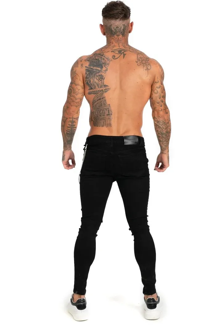 Black Jeans With Iron Chain