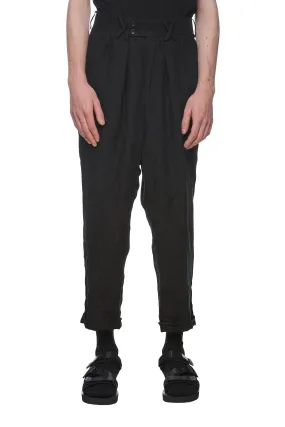 Black Linen Drop Crotch Pant