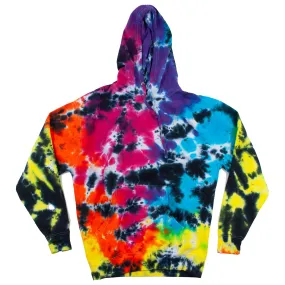 Black Rainbow Splat Tie Dye Hoodie