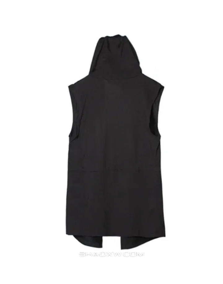 Black sleeveless jacket