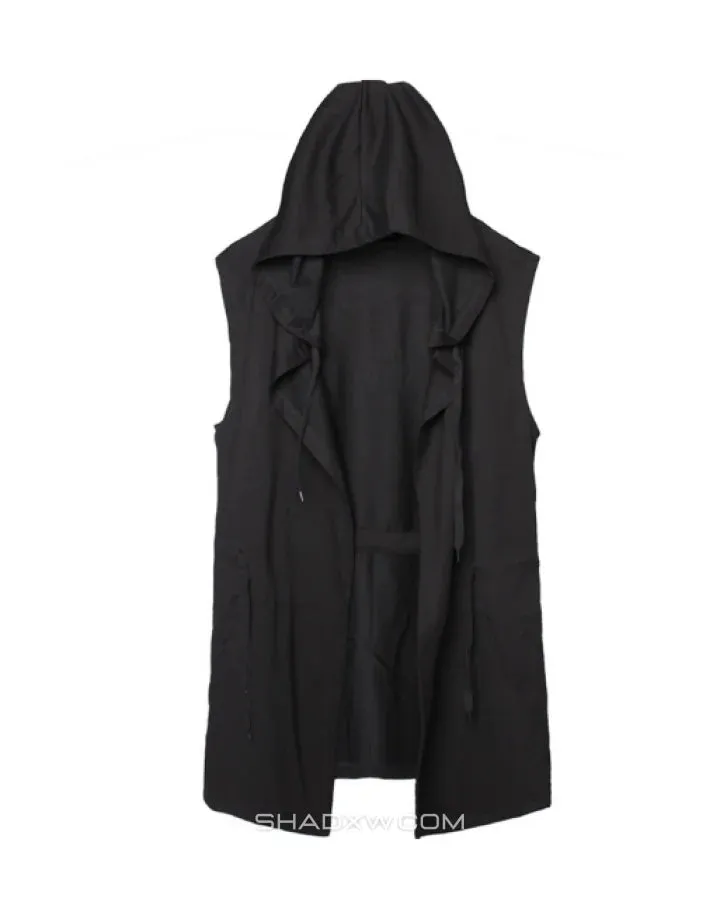 Black sleeveless jacket