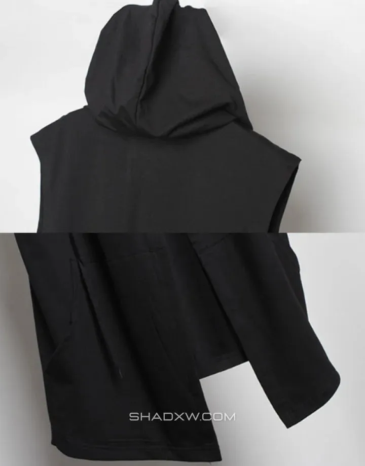 Black sleeveless jacket