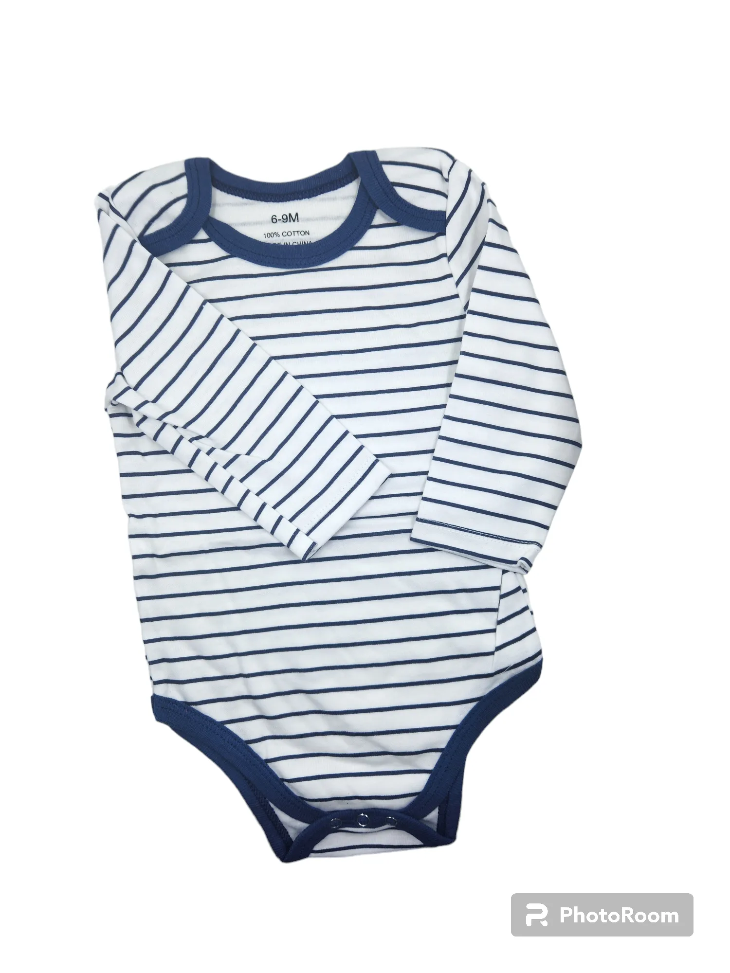 Blue   White Striped Long Sleeve Romper