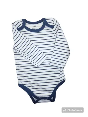 Blue   White Striped Long Sleeve Romper