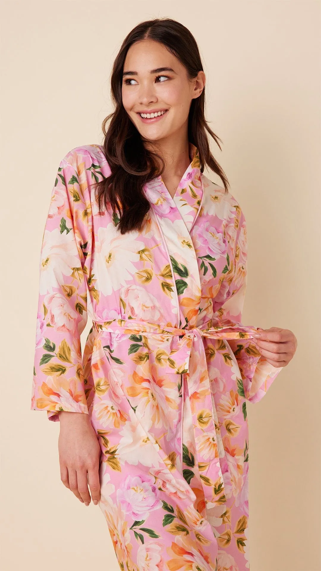 Blush Rose Luxe Pima Kimono Robe