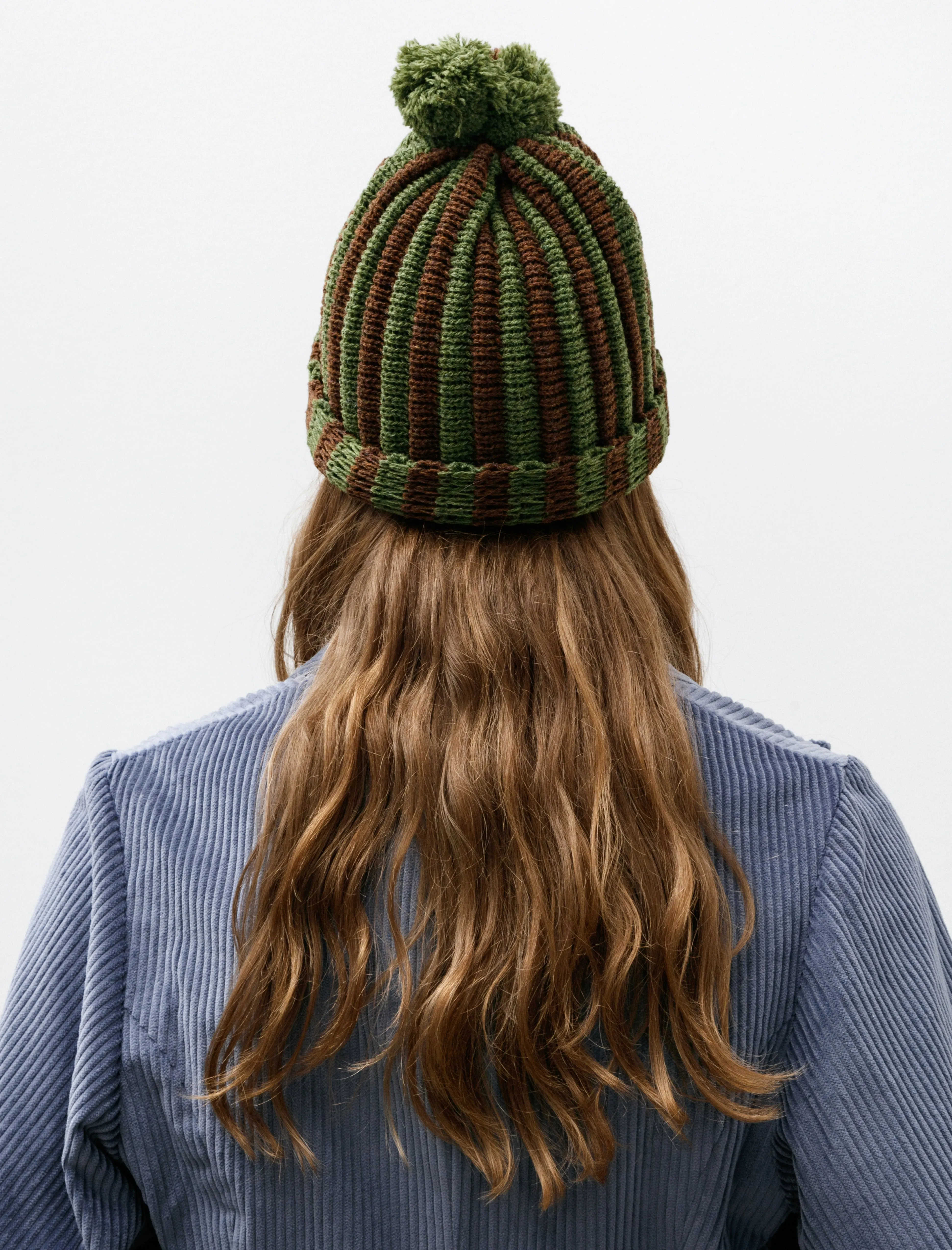 British Lambswool Stripe Pleat Hat Tobacco/Apple