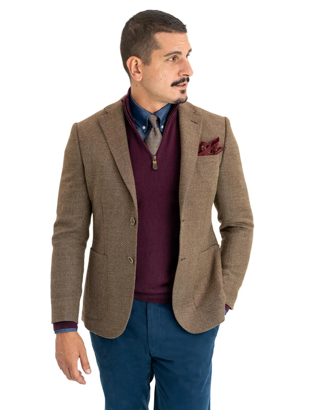 Brown Undyed Wool Jacket