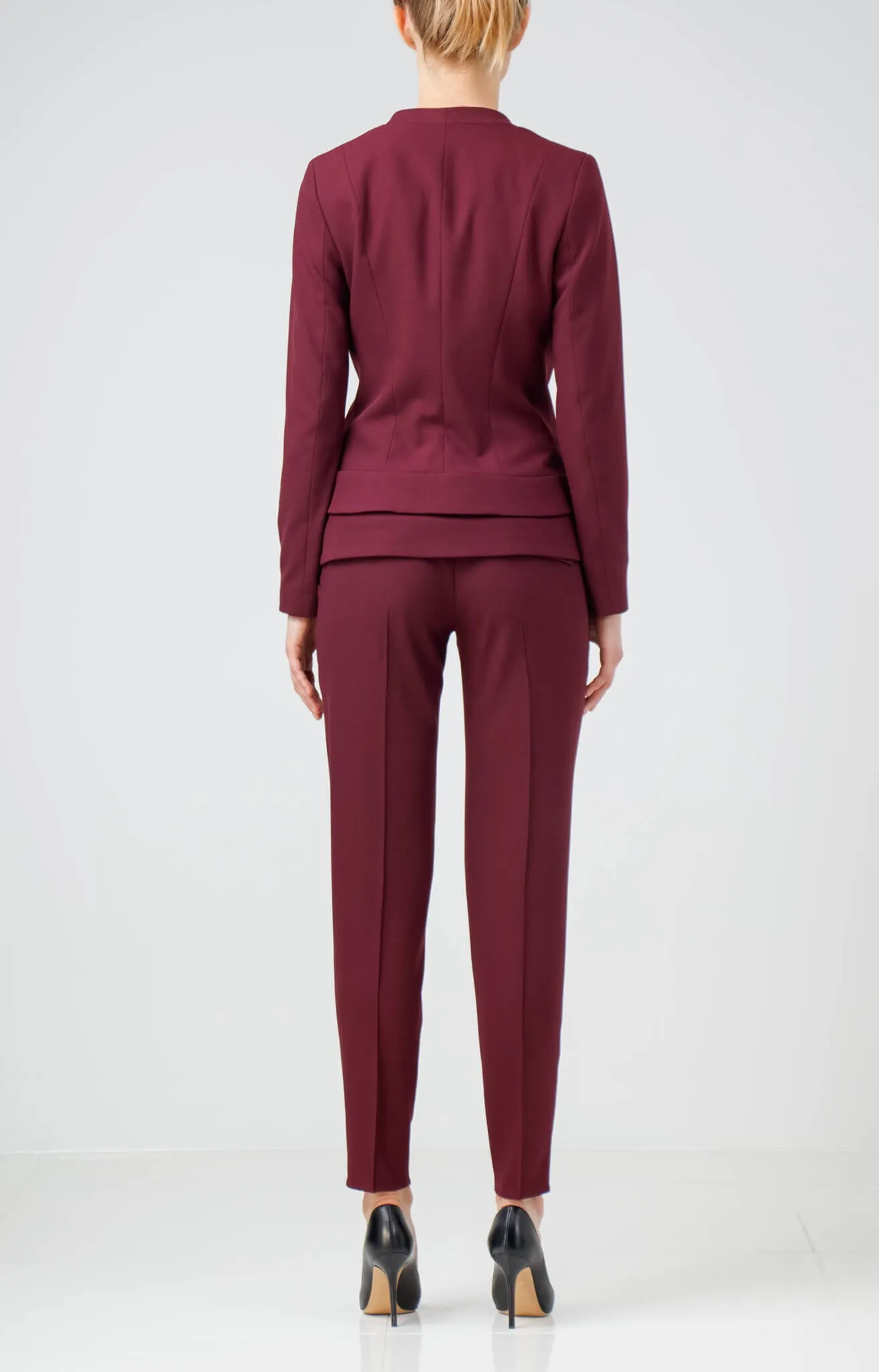 Burgundy Viscose Crepe Jacket