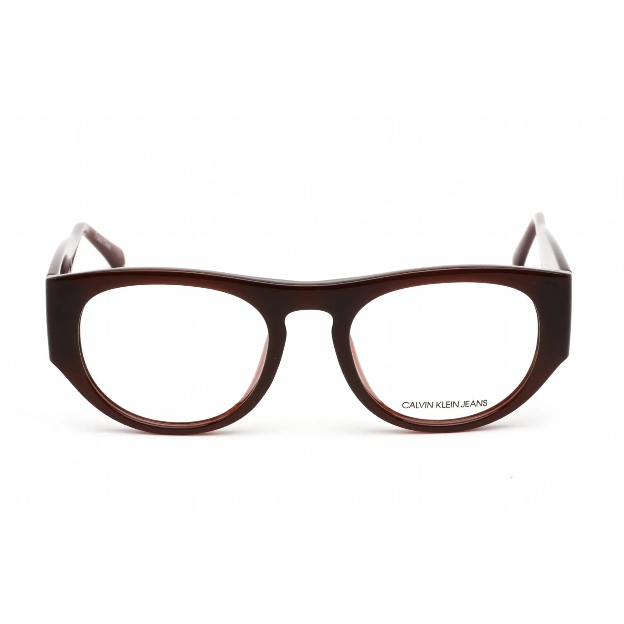 Calvin Klein Jeans Unisex Eyeglasses - Milky Oxblood Plastic Oval Frame | CKJ19510 601