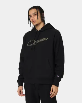 Champion Reverse Weave Archive Script Hoodie Black/Gold