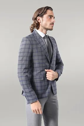 Checked Grey Men's Blazer | Wessi