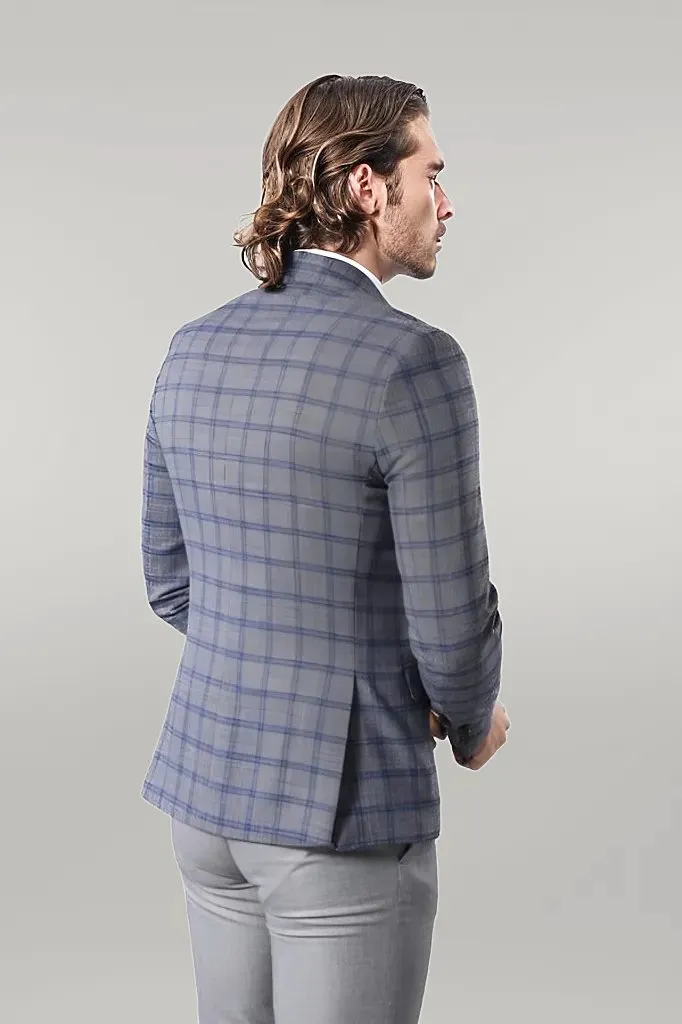 Checked Grey Men's Blazer | Wessi