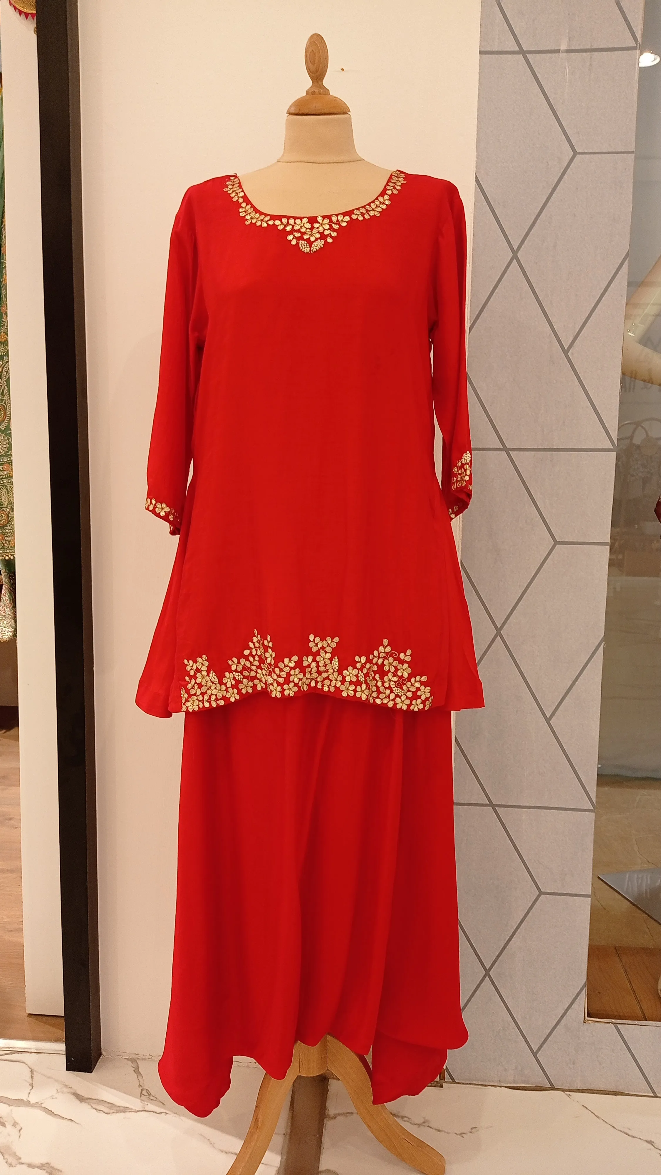 Cherry Red with Tops and Jacket Eid dresses suits and kurtas online (Ready to Wear)