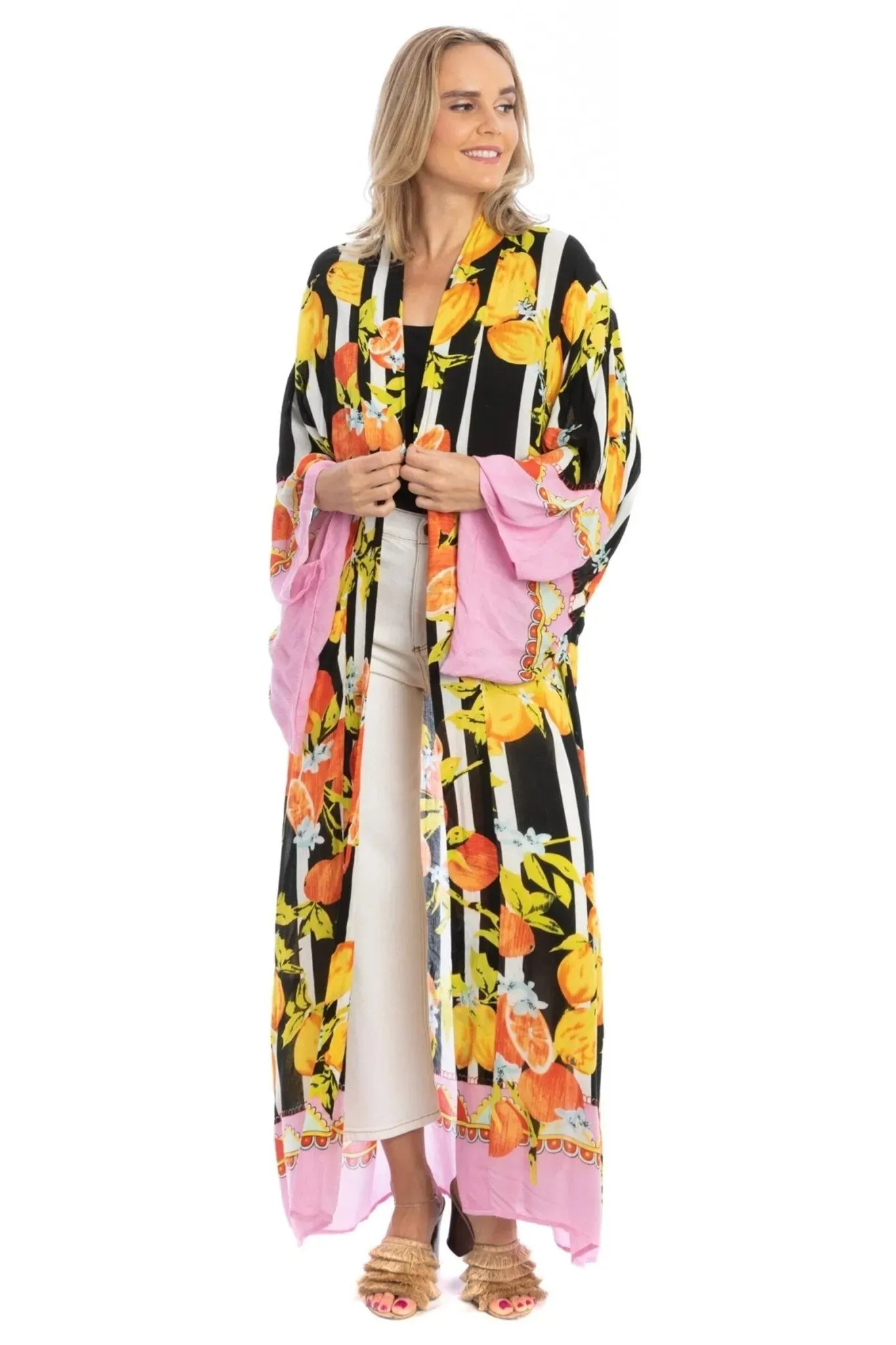 Citrus Print Kimono Long