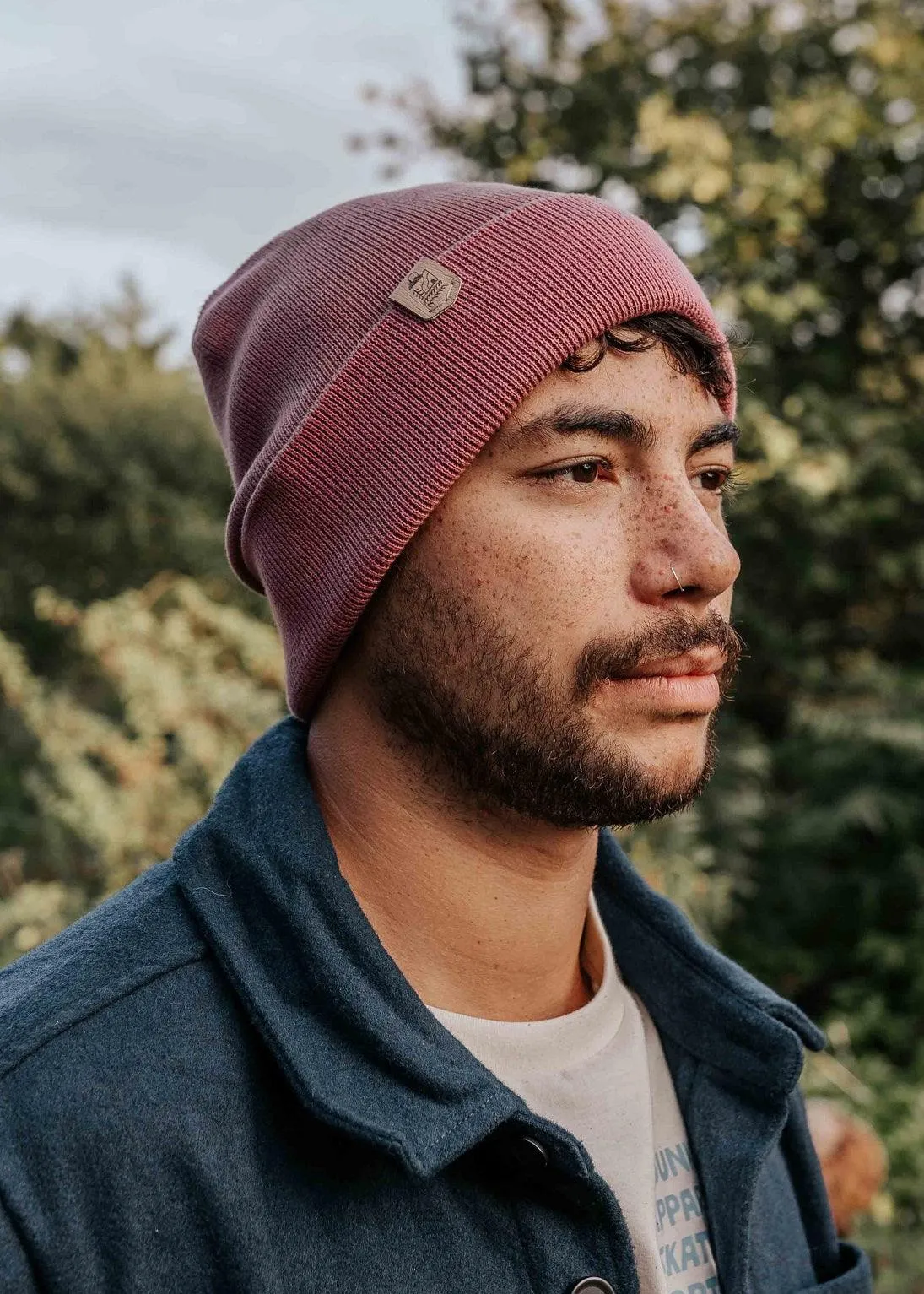 Classic Organic Beanie Hat in Hibiscus Rose