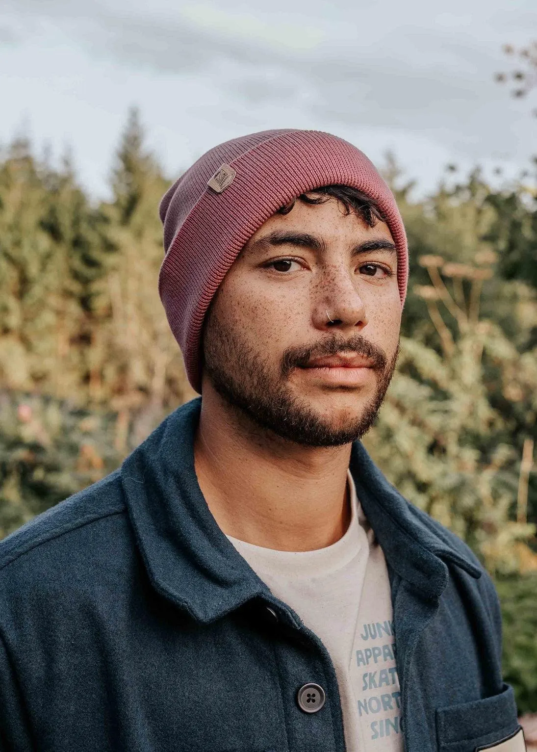 Classic Organic Beanie Hat in Hibiscus Rose