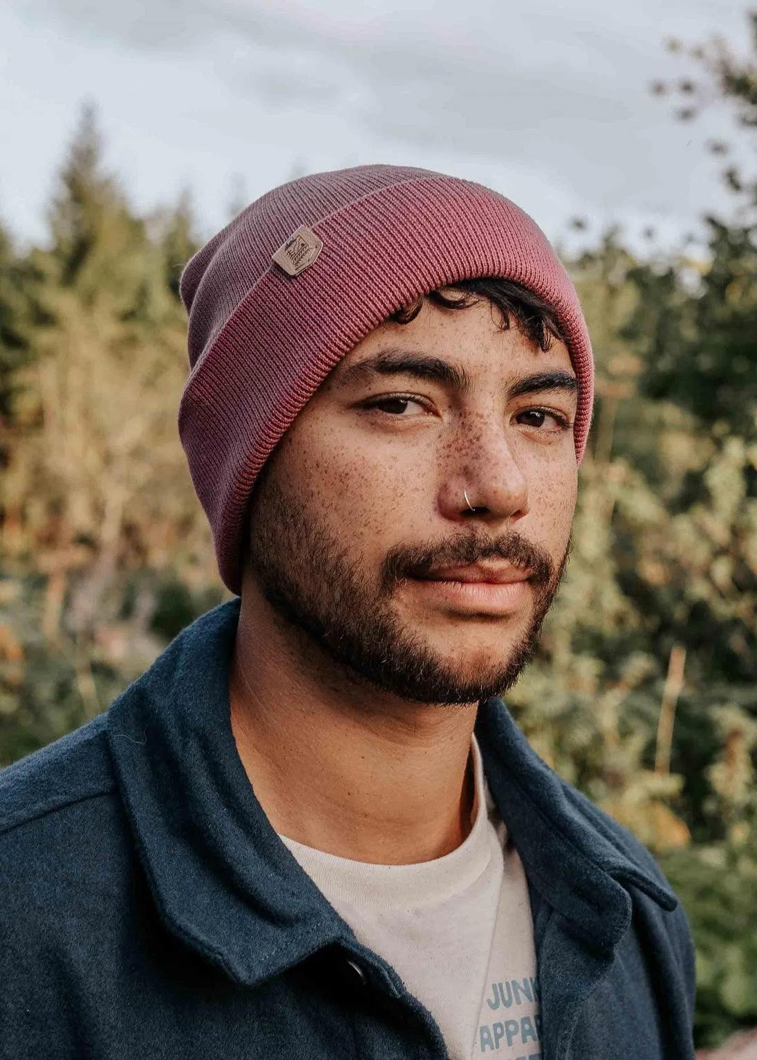 Classic Organic Beanie Hat in Hibiscus Rose