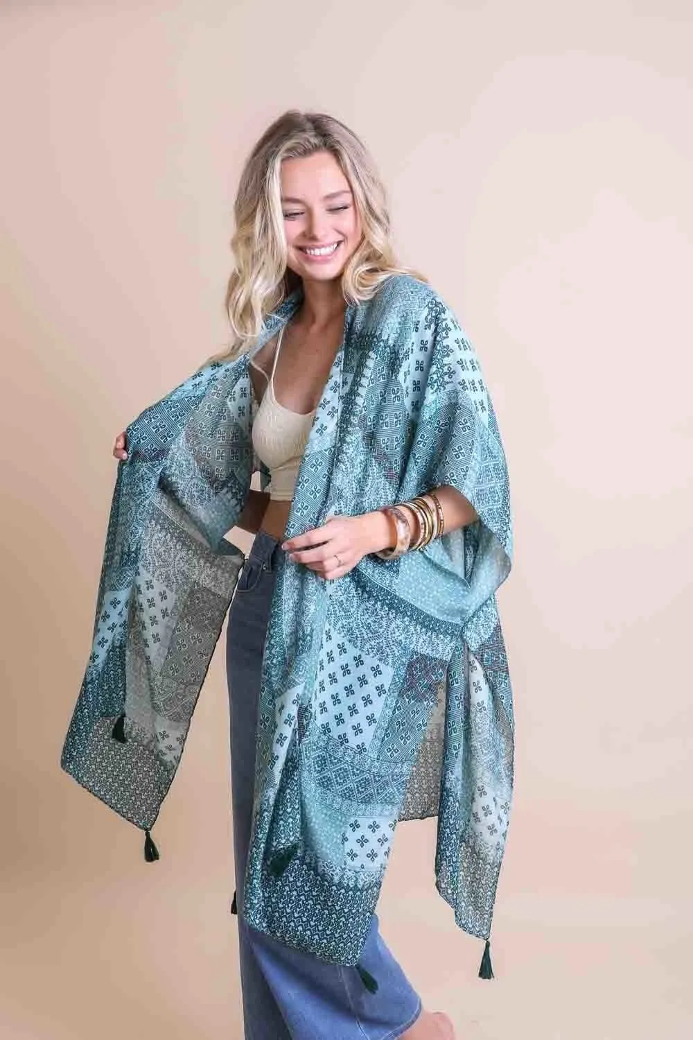 Color Graded Patchwork Kimono